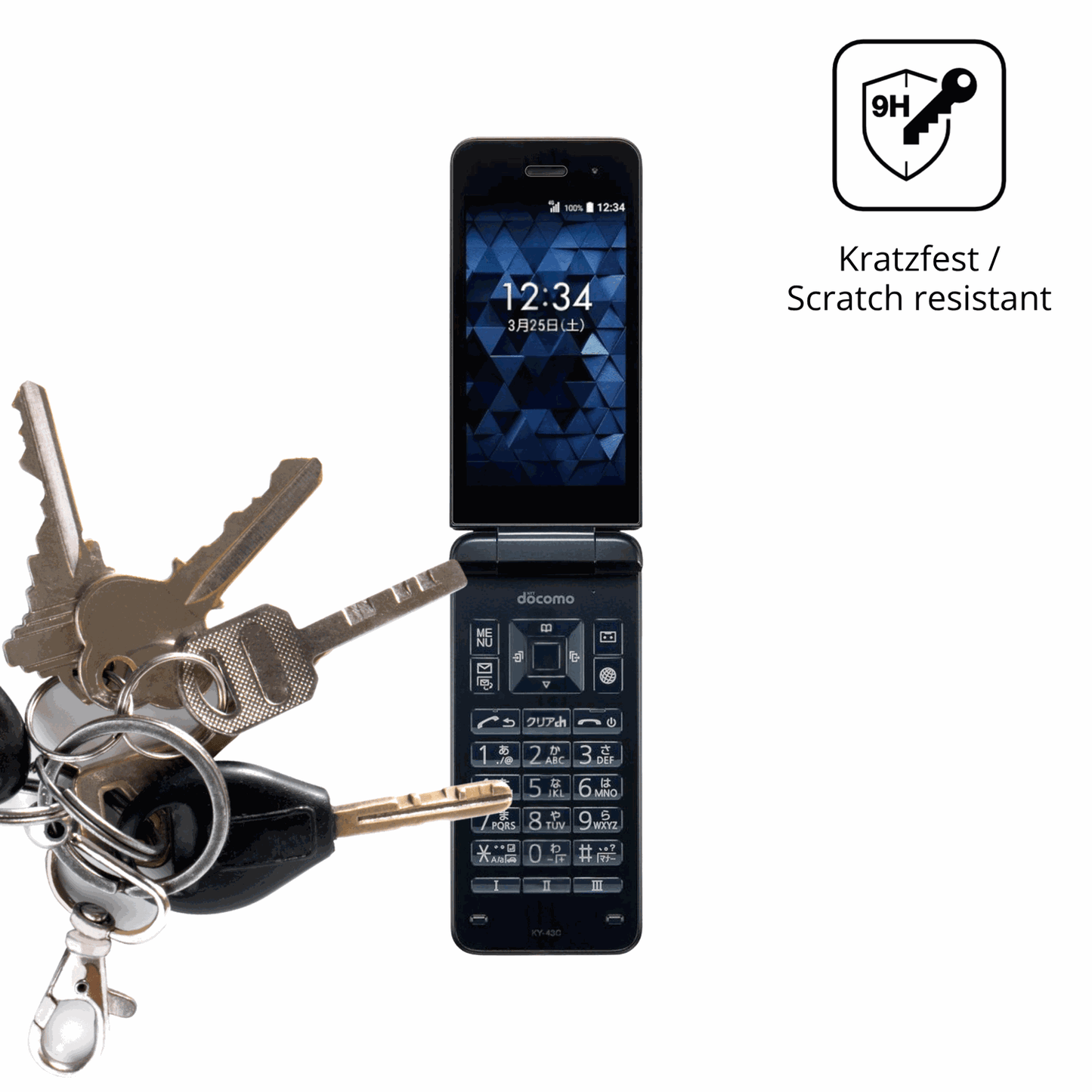 dipos Displayschutz für Kyocera Digno Keitai Cameraless, transparente Oberfläche, perfekte Passform auch für die Rundungen