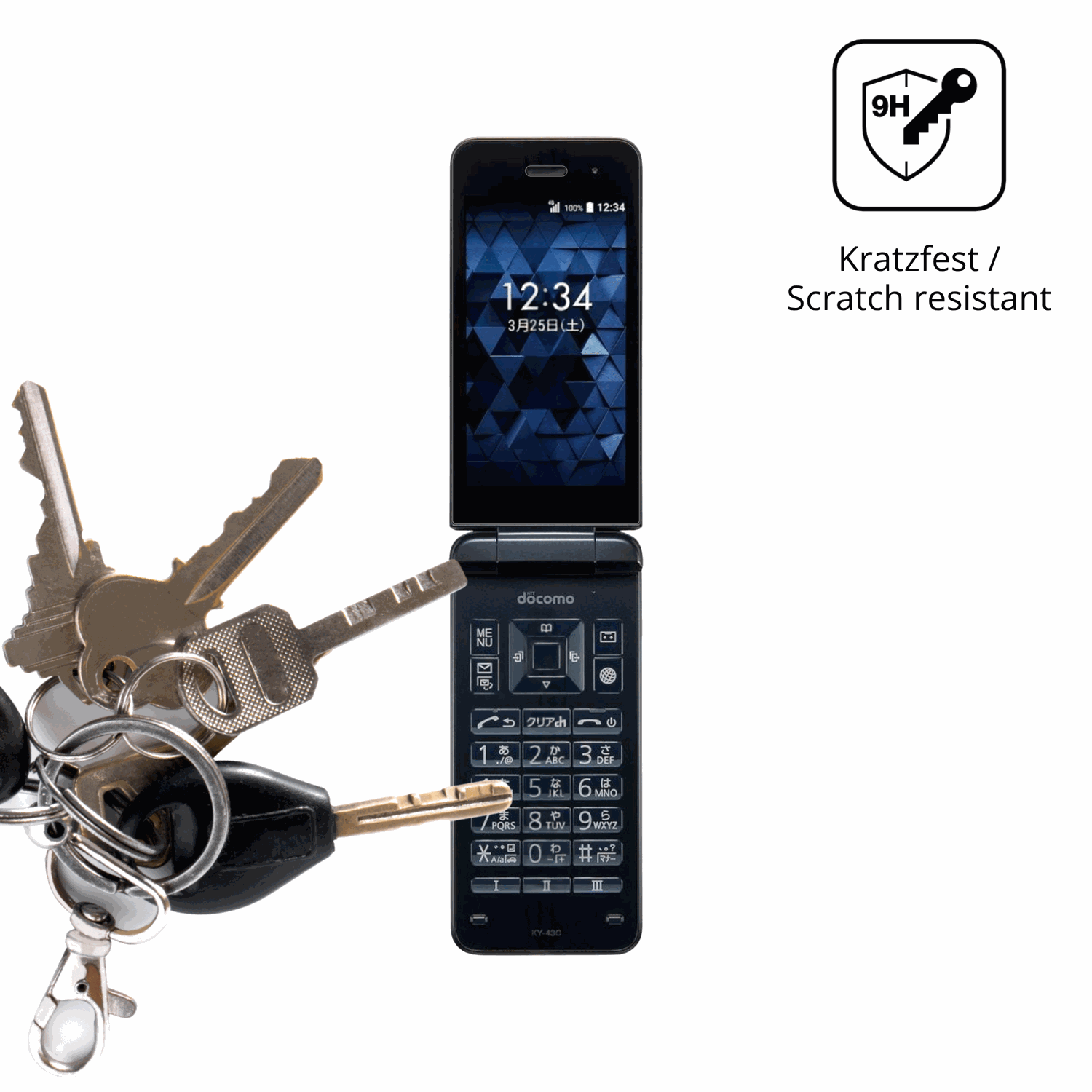 dipos Displayschutz für Kyocera Digno Keitai Cameraless, transparente Oberfläche, perfekte Passform auch für die Rundungen