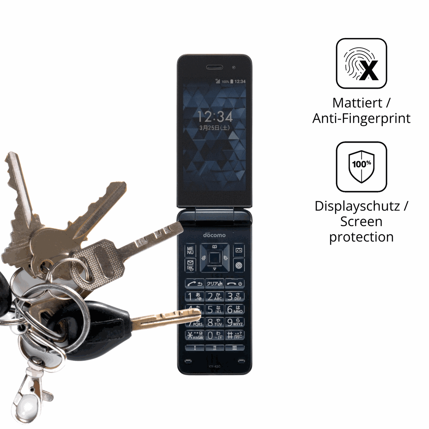 dipos Displayschutz für Kyocera Digno Keitai Cameraless, mattierte Oberfläche, Blickschutzfilter und perfekter Passform
