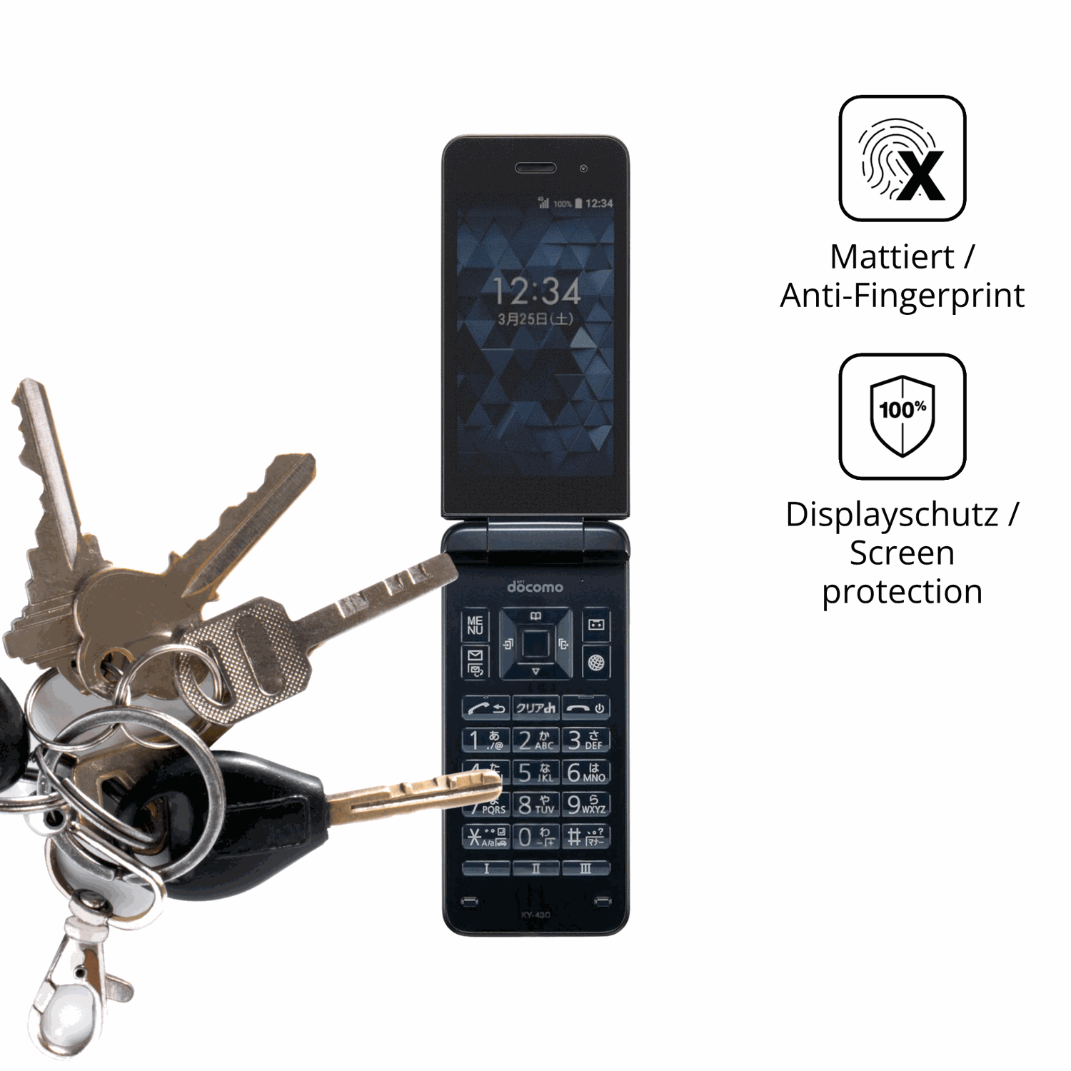 dipos Displayschutz für Kyocera Digno Keitai Cameraless, mattierte Oberfläche, Blickschutzfilter und perfekter Passform