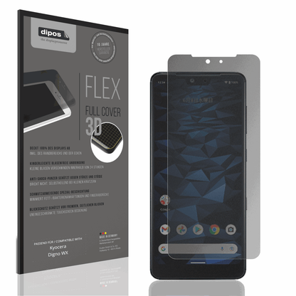 Blickschutzfolie von dipos passend für Kyocera Digno WX, 100% Displayabdeckung und blasenfreie Montage