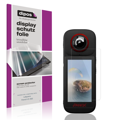 Klare Displayschutzfolie von dipos passend für Labpano PanoX V3 360, präziser Zuschnitt und blasenfrei montiert