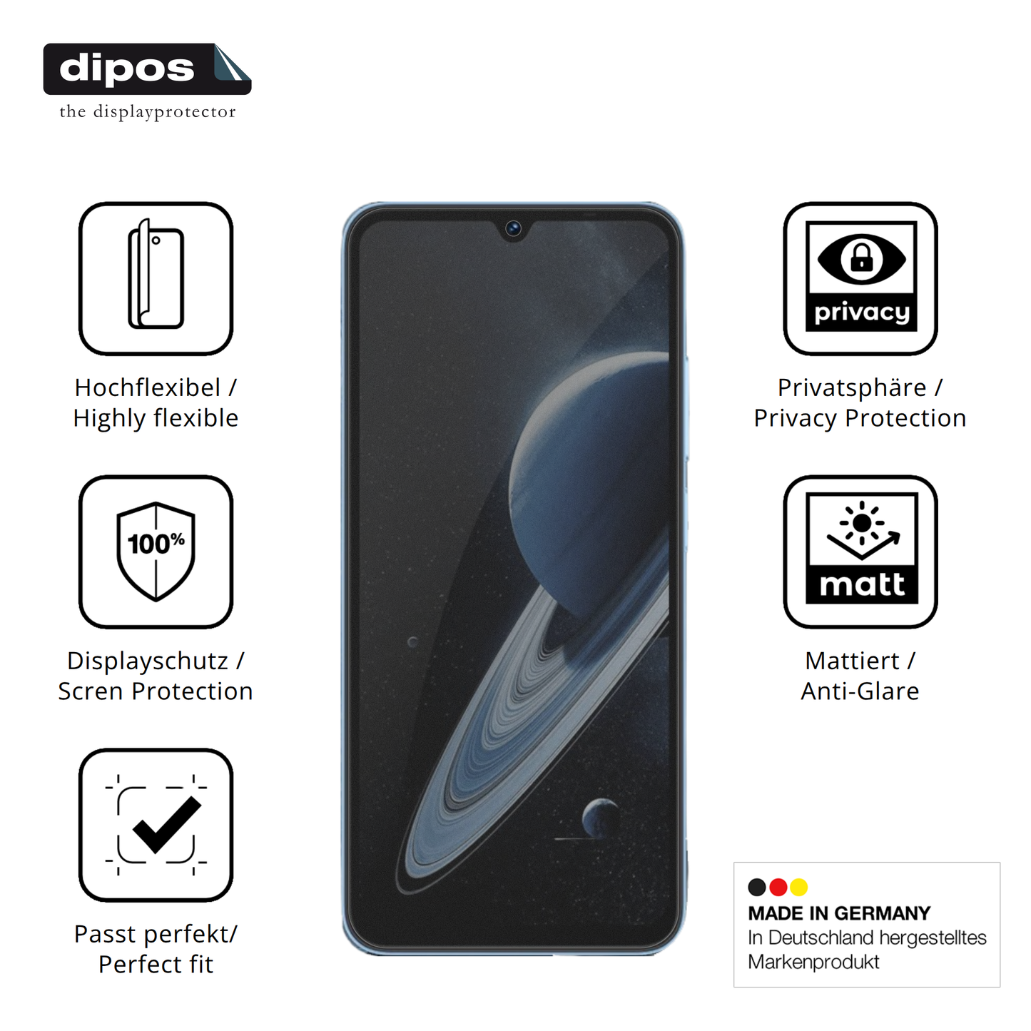 Full Cover Privacy Blickschutzfolie für Lagenio A12 Pro