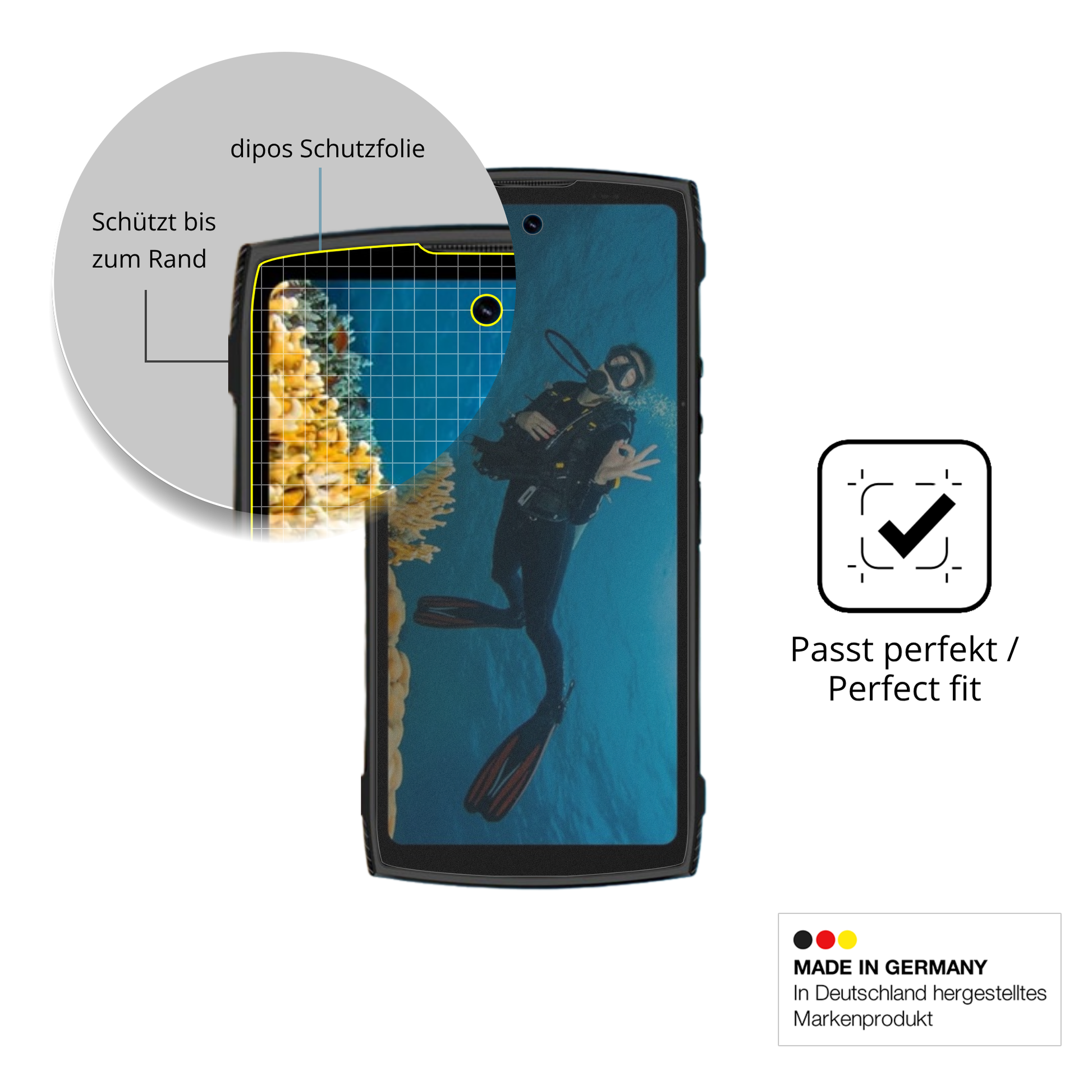 Schutz gegen Kratzer auf dem LAGENIO Panther2 Pro Glas durch Schlüssel oder Ähnliches
