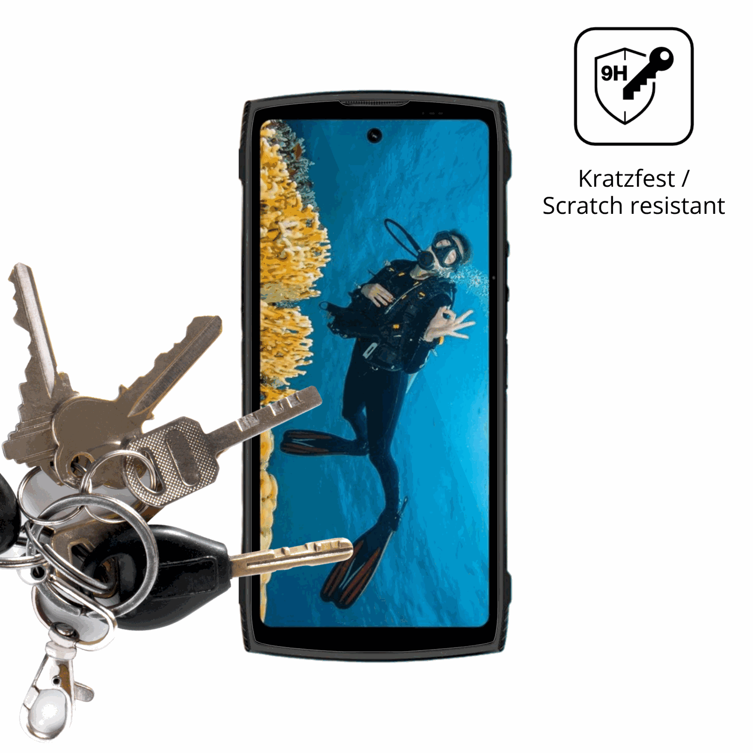dipos Displayschutz für LAGENIO Panther2 Pro, transparente Oberfläche, perfekte Passform auch für die Rundungen