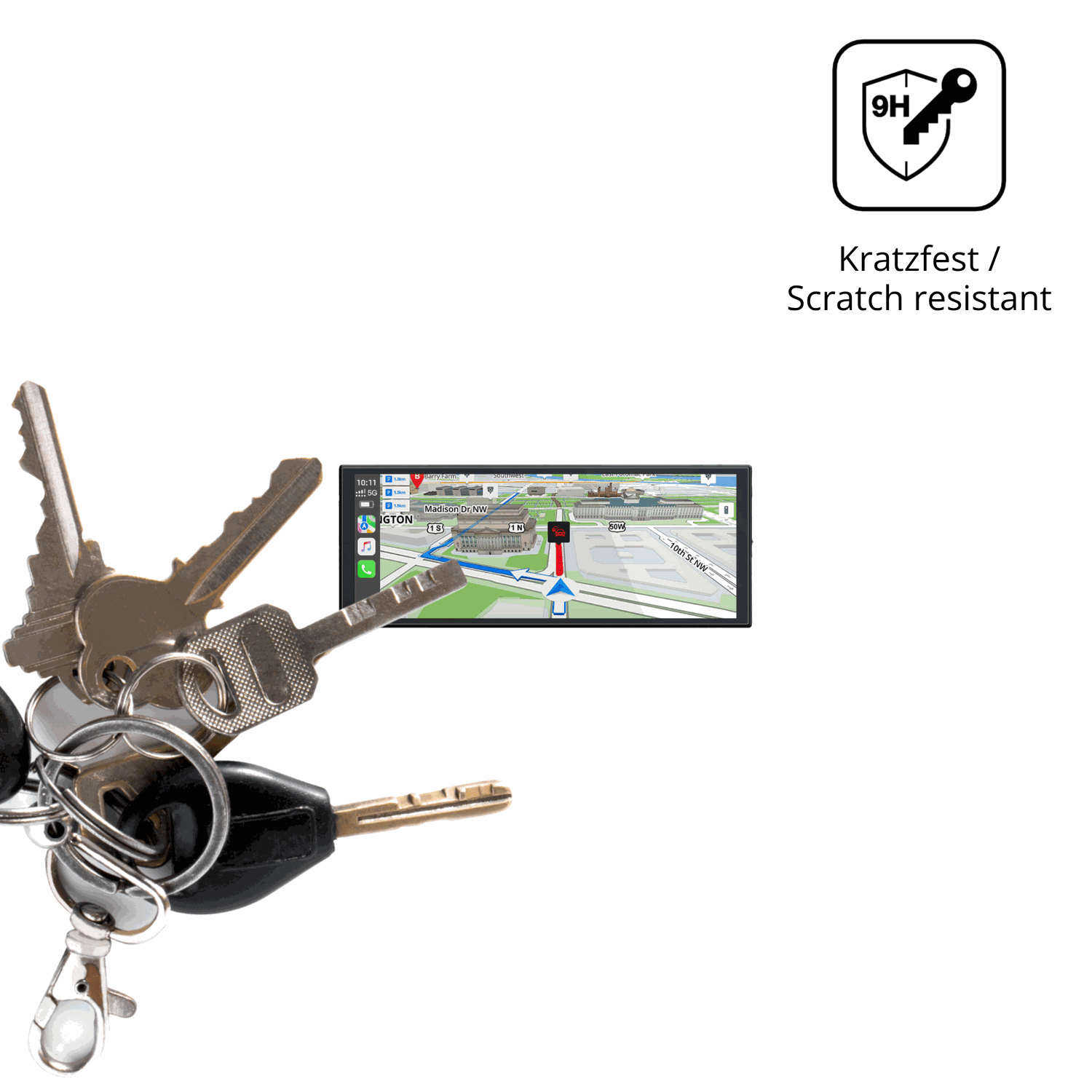 dipos Displayschutz für Lamtto RC29 10.25, transparente Oberfläche, perfekte Passform auch für die Rundungen
