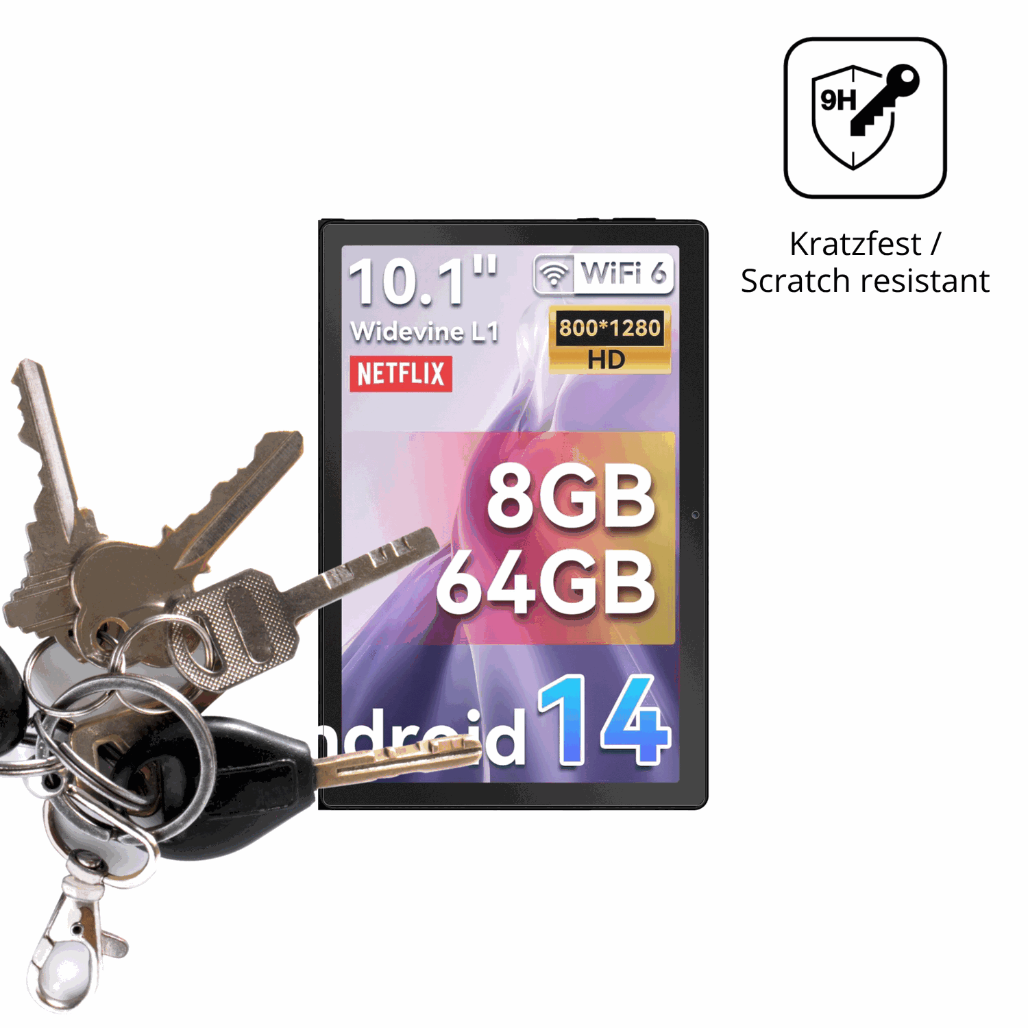 dipos Displayschutz für Laptok LA10BK, mattierte Oberfläche, robuste Festigkeit und perfekte Passform