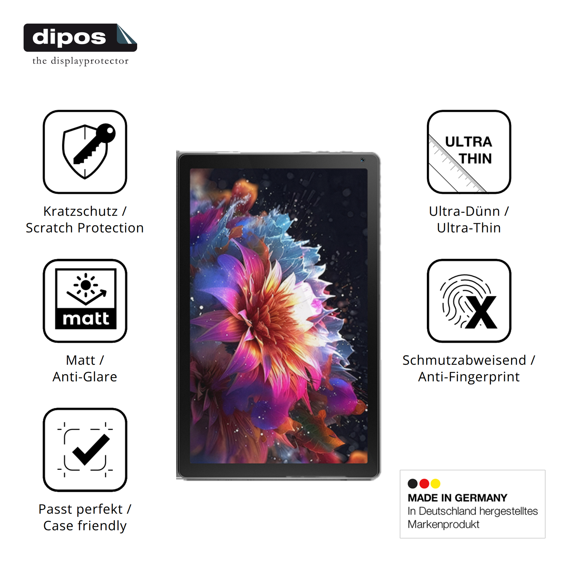 Displayschutz hergestellt in Deutschland, höchste Qualität made in Germany