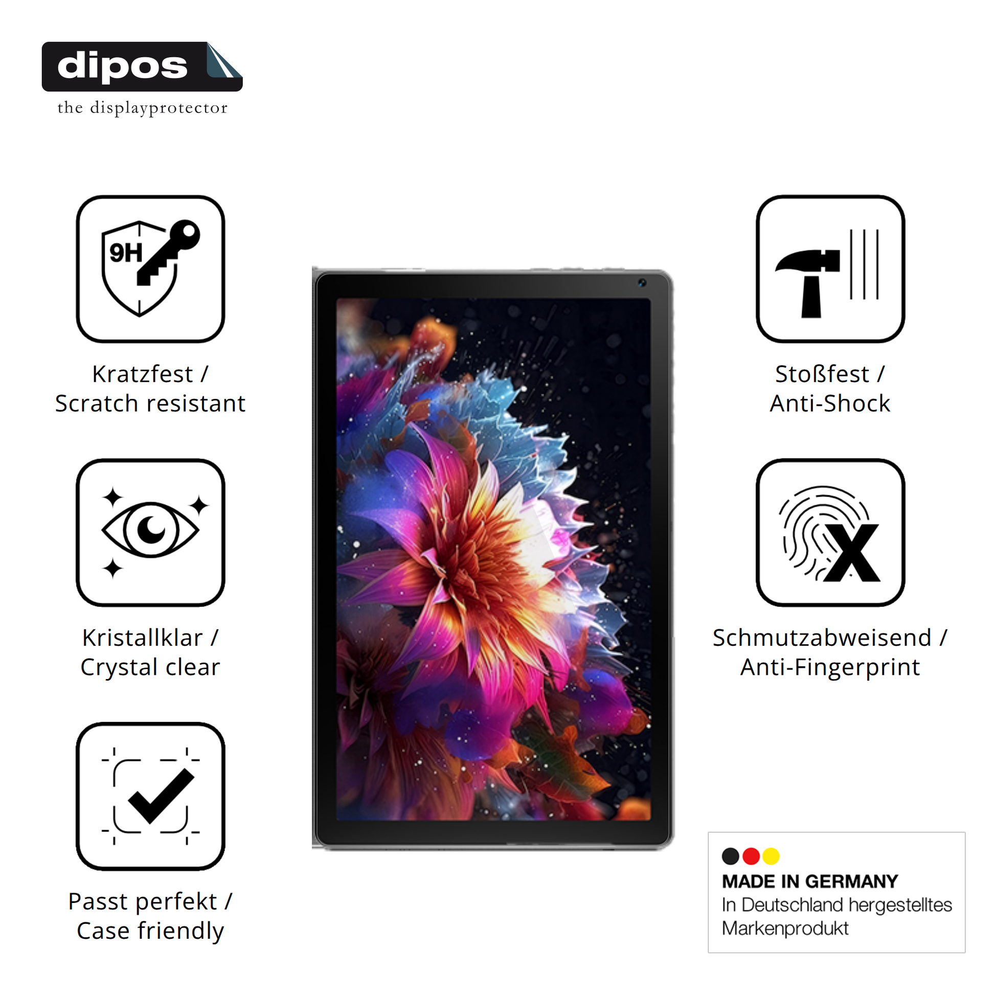 Displayschutz hergestellt in Deutschland, höchste Qualität made in Germany