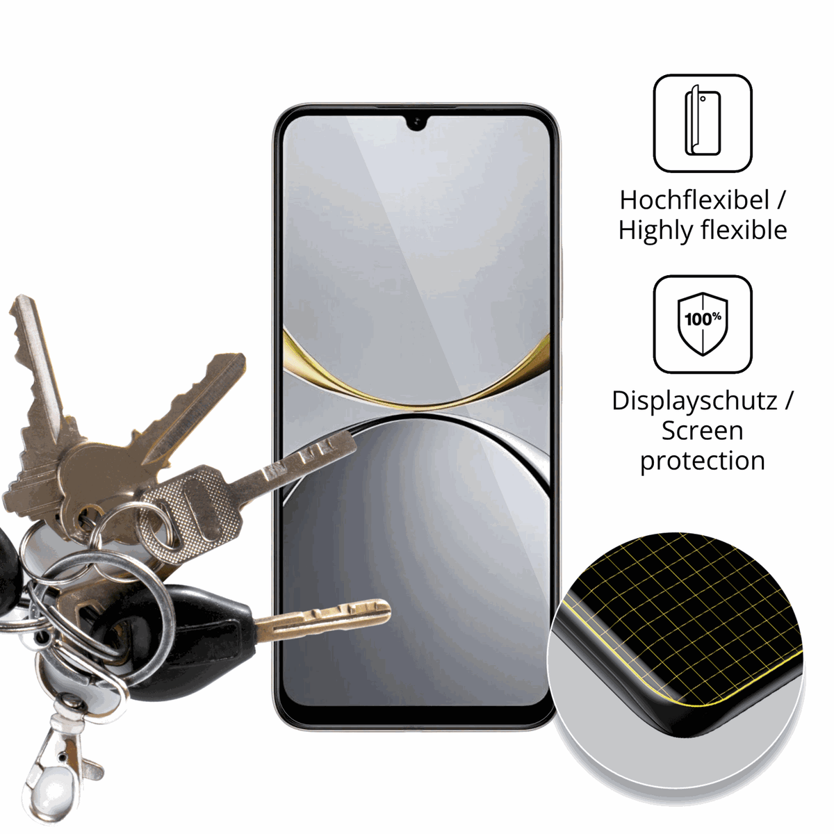 dipos Displayschutz für Lava Yuva Star 3, transparente Oberfläche, geringe Dicke und perfekte Passform