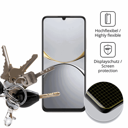dipos Displayschutz für Lava Yuva Star 3, transparente Oberfläche, perfekte Passform auch für die Rundungen
