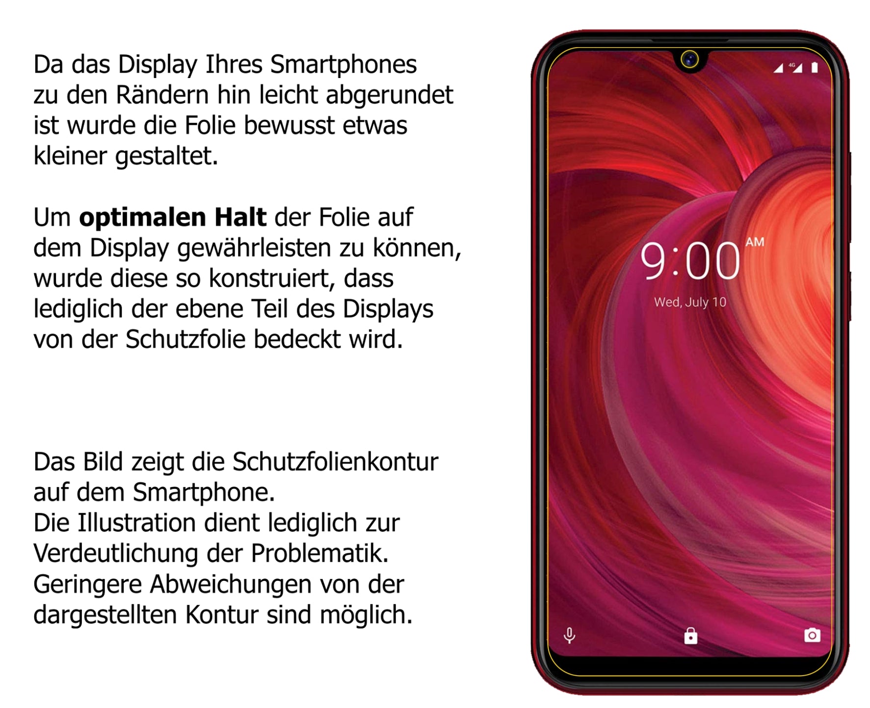 dipos Displayschutz für Lava Z71, transparente Oberfläche, perfekte Passform auch für die Rundungen