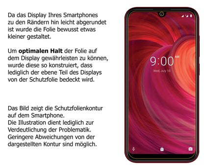 dipos Displayschutz für Lava Z71, transparente Oberfläche, perfekte Passform auch für die Rundungen