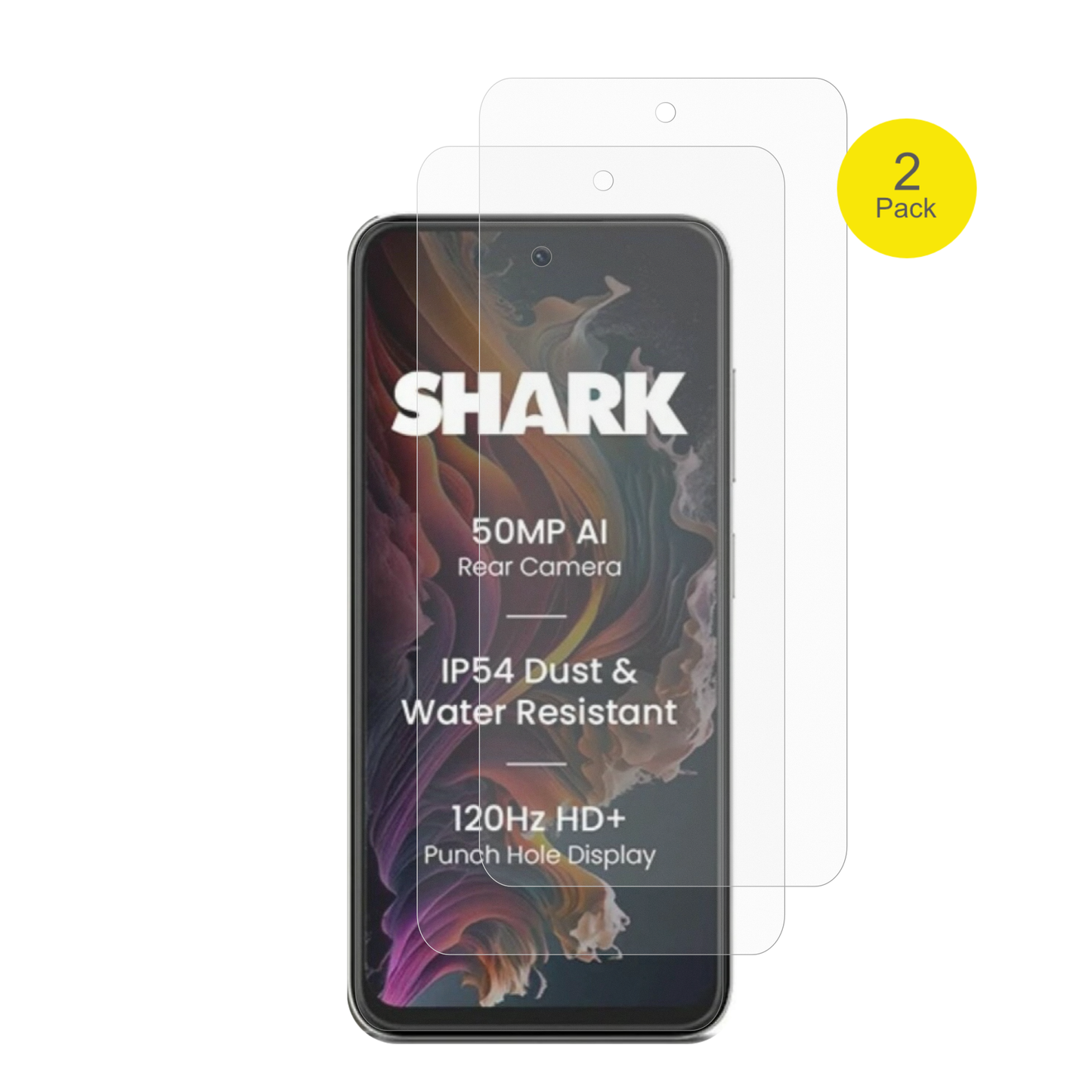 LavaShark 2 mit aufgebrachter dipos Flex Schutzfolie, glasklare Darstellung ohne Einschränkungen