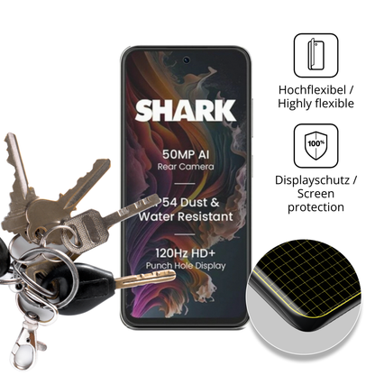 dipos Displayschutz für Lava Shark 2, transparente Oberfläche, perfekte Passform auch für die Rundungen
