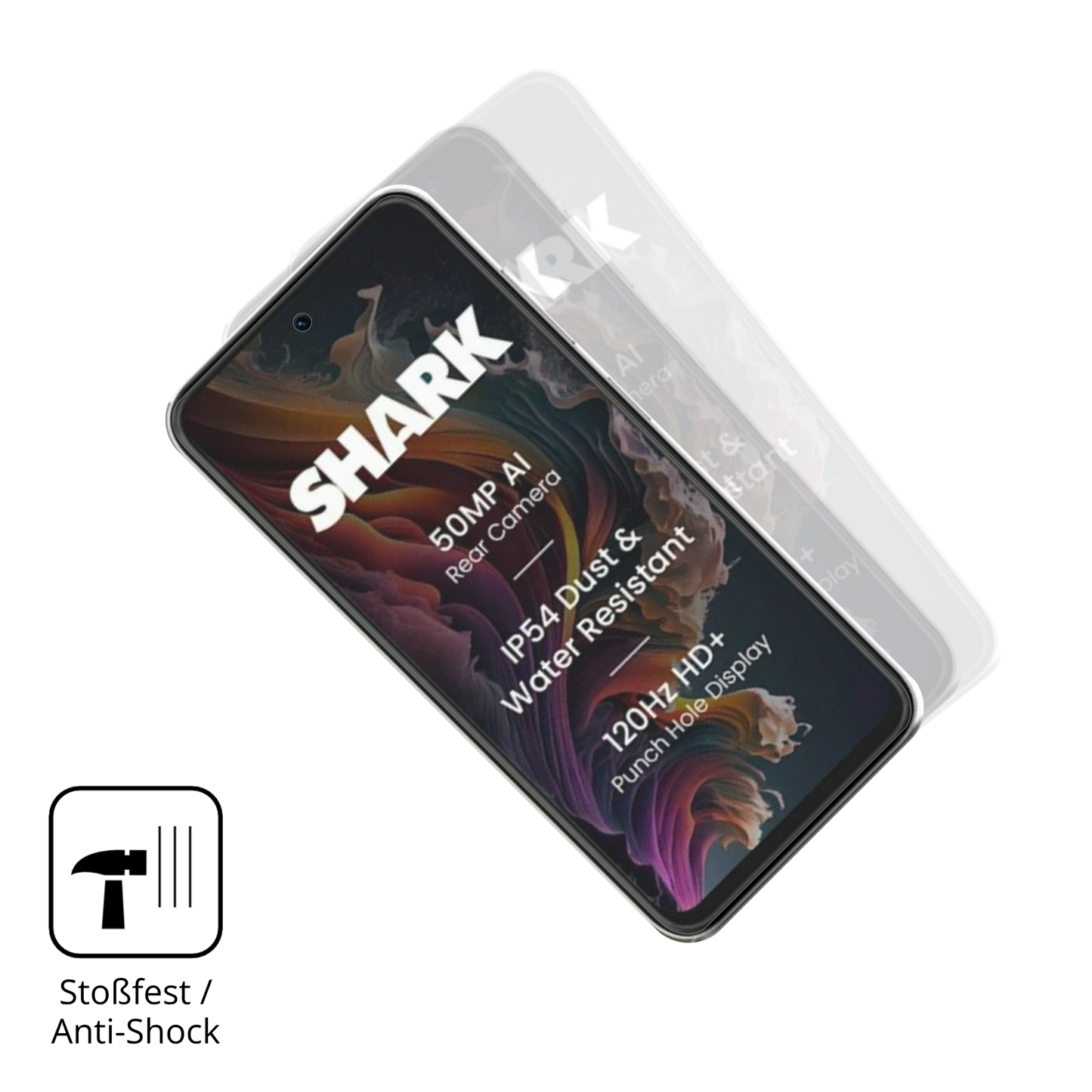 Schutz gegen Kratzer auf dem Lava Shark 2 Glas durch Schlüssel, Stöße gegen die Tischkante oder Stürze