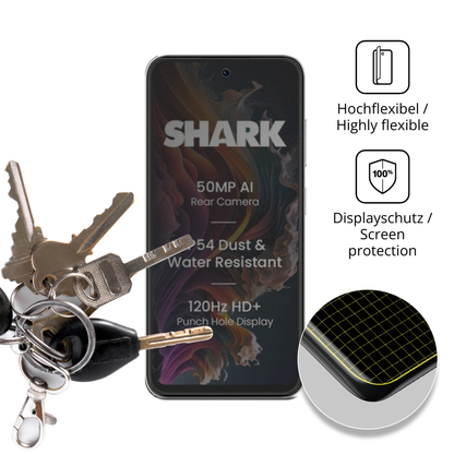 dipos Displayschutz für Lava Shark 2, mit Blickschutzfilter und perfekter Passform auch für die Rundungen