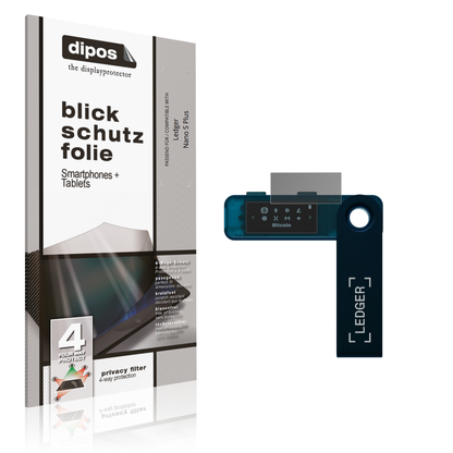 Blickschutzfolie von dipos passend für Ledger Nano S Plus, präziser Zuschnitt und blasenfrei montiert