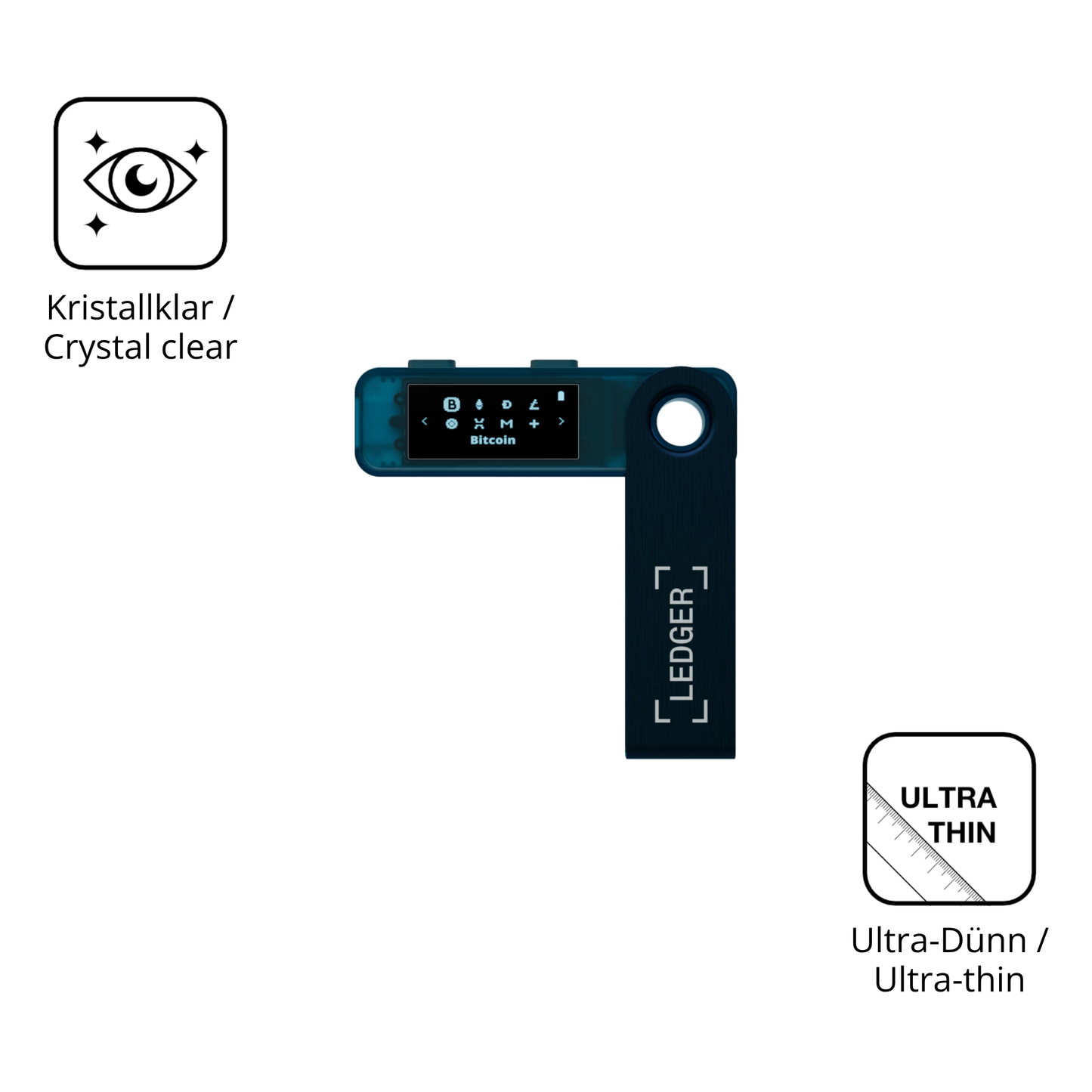 Dünne und klare Folie passend zugeschnitten für Ledger Nano S Plus