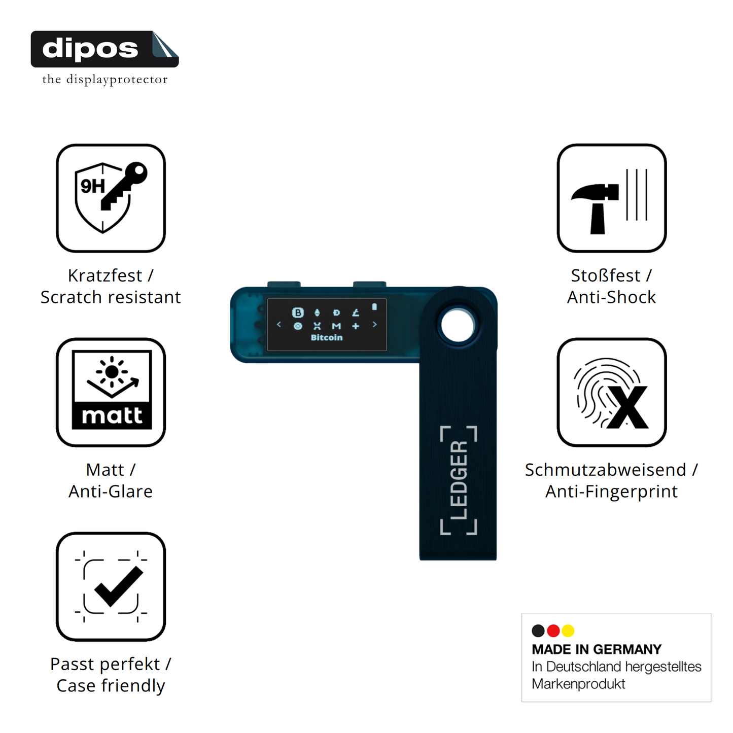 Displayschutz hergestellt in Deutschland, höchste Qualität made in Germany
