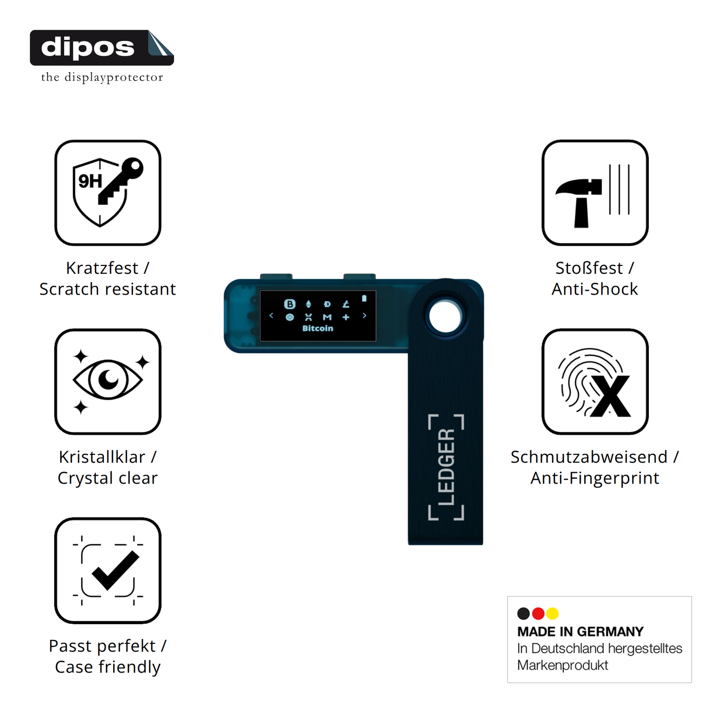 Displayschutz hergestellt in Deutschland, höchste Qualität made in Germany