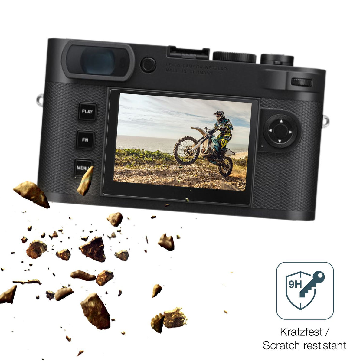 dipos Displayschutz für Leica M EV1, mattierte Oberfläche, robuste Festigkeit und perfekte Passform