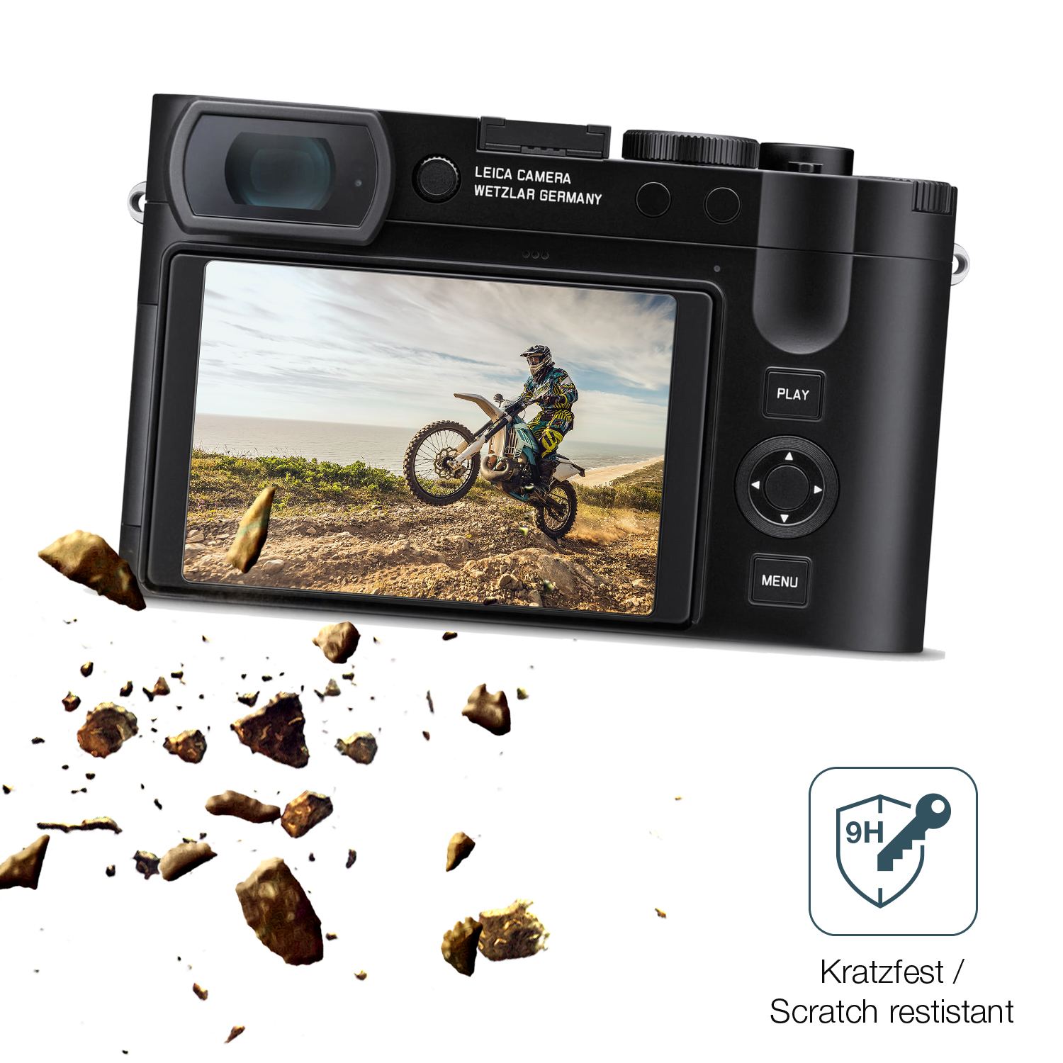 dipos Displayschutz für Leica Q3 43, mattierte Oberfläche, robuste Festigkeit und perfekte Passform