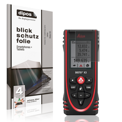 Blickschutzfolie von dipos passend für Leica Disto X3, präziser Zuschnitt und blasenfrei montiert