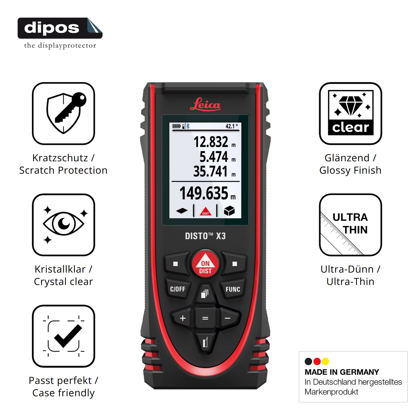 Displayschutz hergestellt in Deutschland, höchste Qualität made in Germany