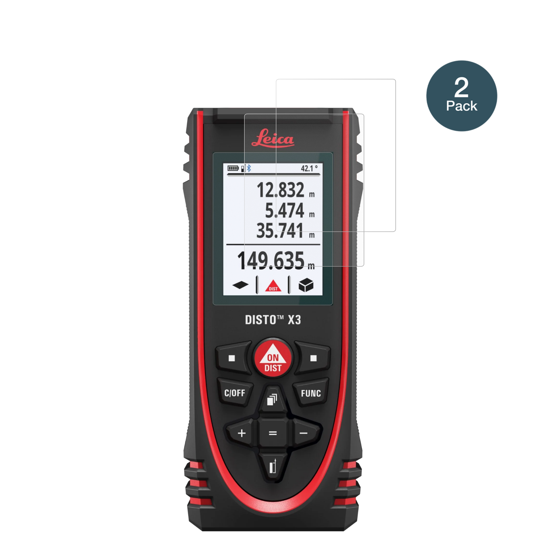 LeicaDisto X3 mit aufgebrachter dipos Panzerfolie, die lästige Fingerabdrücke minimiert