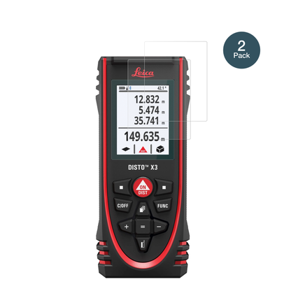 LeicaDisto X3 mit aufgebrachter dipos Panzerfolie, die lästige Fingerabdrücke minimiert