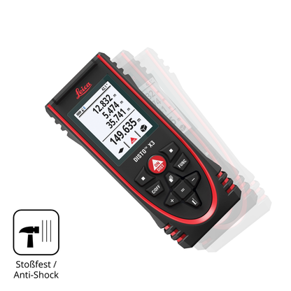 Schutz gegen Kratzer auf dem Leica Disto X3 Glas durch Schlüssel, Stöße gegen die Tischkante oder Stürze