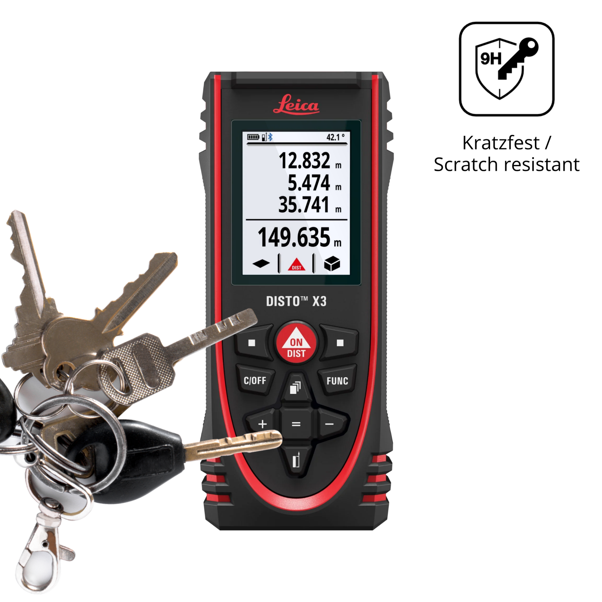 dipos Displayschutz für Leica Disto X3, transparente Oberfläche, perfekte Passform auch für die Rundungen