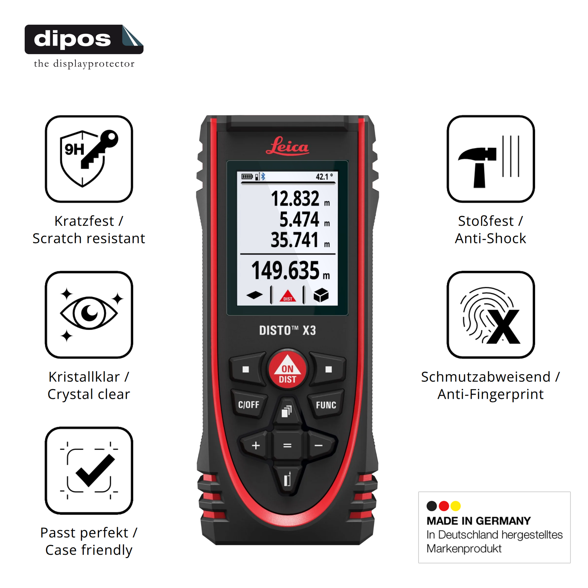 Displayschutz hergestellt in Deutschland, höchste Qualität made in Germany