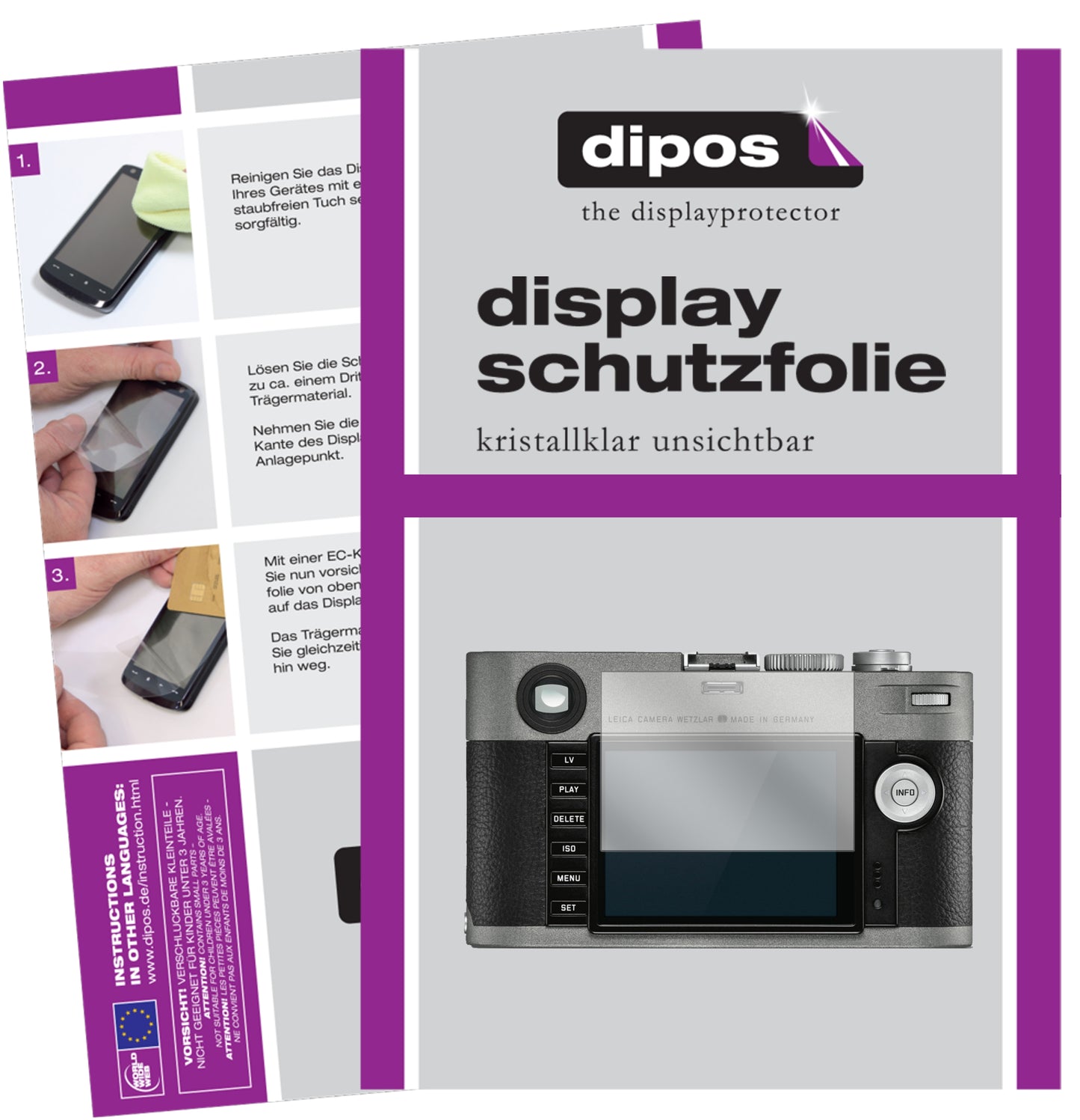 6x Schutzfolie klar für Leica M-E (Typ) 240 Display-Schutzfolie