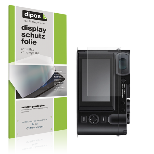 Matte Displayschutzfolie von dipos passend für Leica Q3 Monochrom, präziser Zuschnitt und blasenfrei montiert