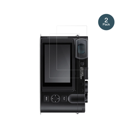 LeicaQ3 Monochrom mit aufgebrachter dipos Flex Schutzfolie, glasklare Darstellung ohne Einschränkungen