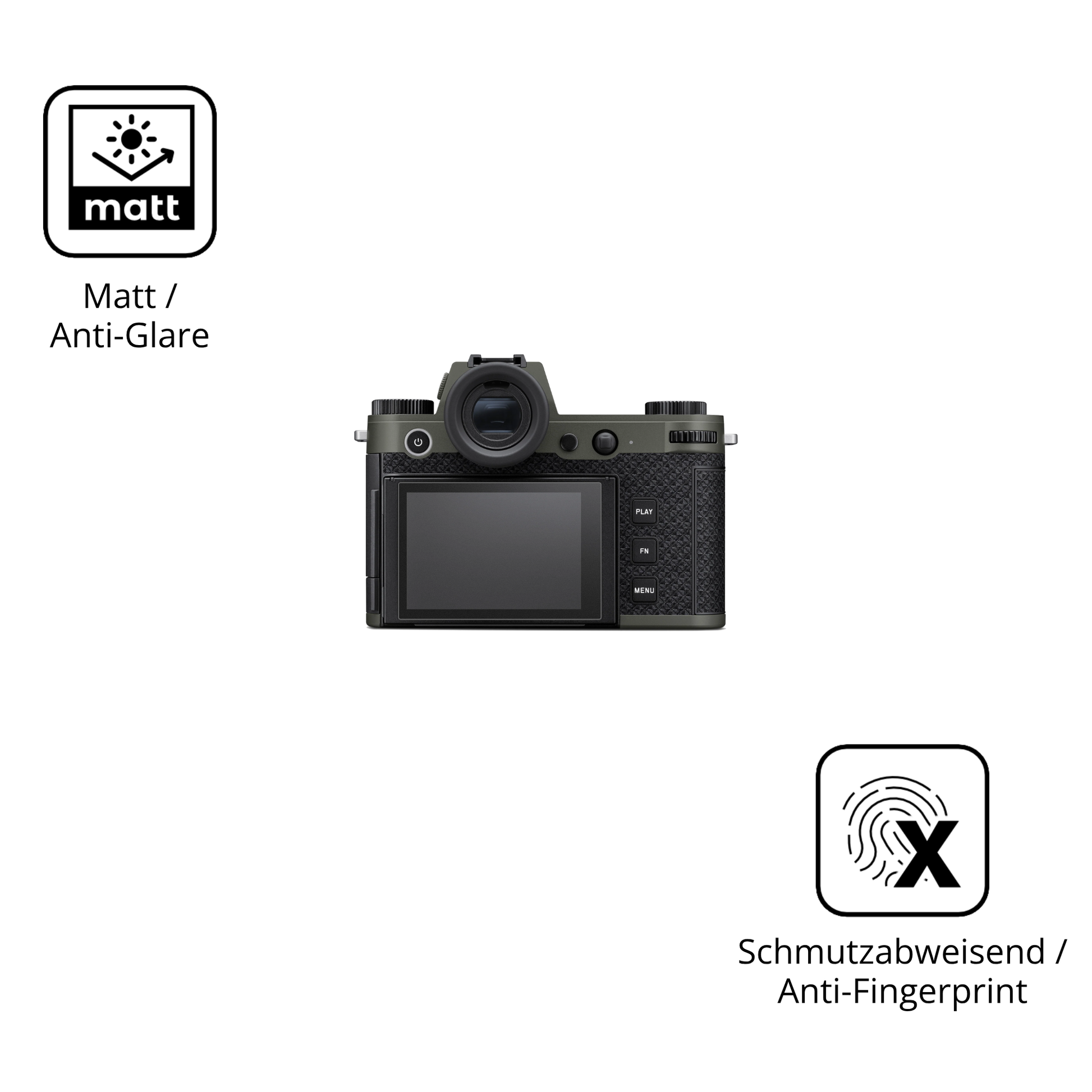 Dünne und entspiegelnde Folie passend zugeschnitten für Leica SL3 Reporter