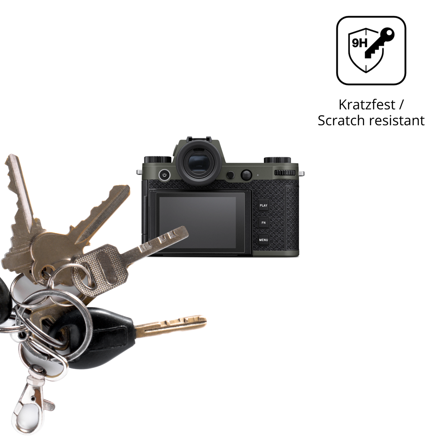 dipos Displayschutz für Leica SL3 Reporter, mattierte Oberfläche, robuste Festigkeit und perfekte Passform