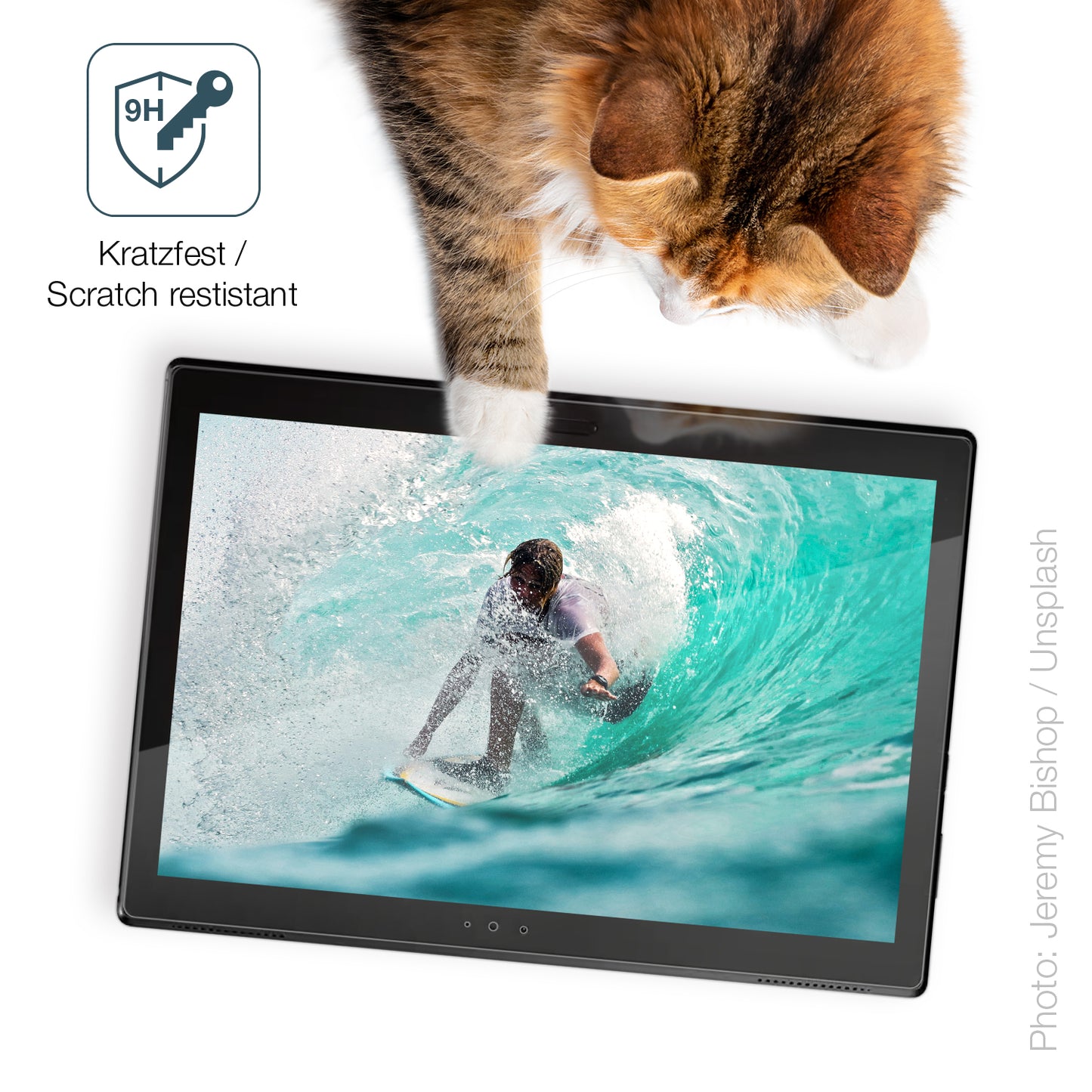dipos Displayschutz für Lenovo TB-X304X, transparente Oberfläche, perfekte Passform auch für die Rundungen