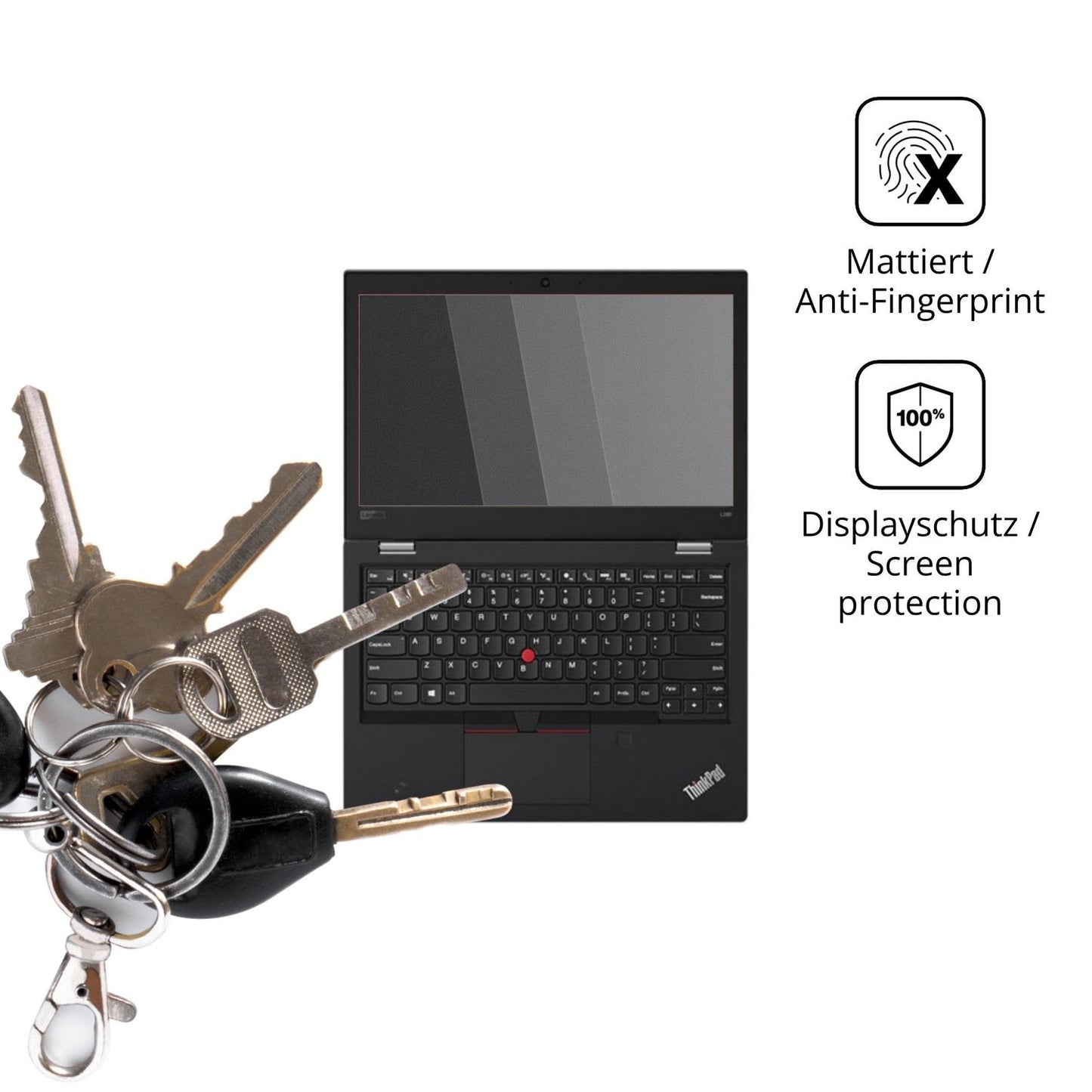dipos Displayschutz für Lenovo Thinkpad L380 Yoga, mattierte Oberfläche, Blickschutzfilter und perfekter Passform