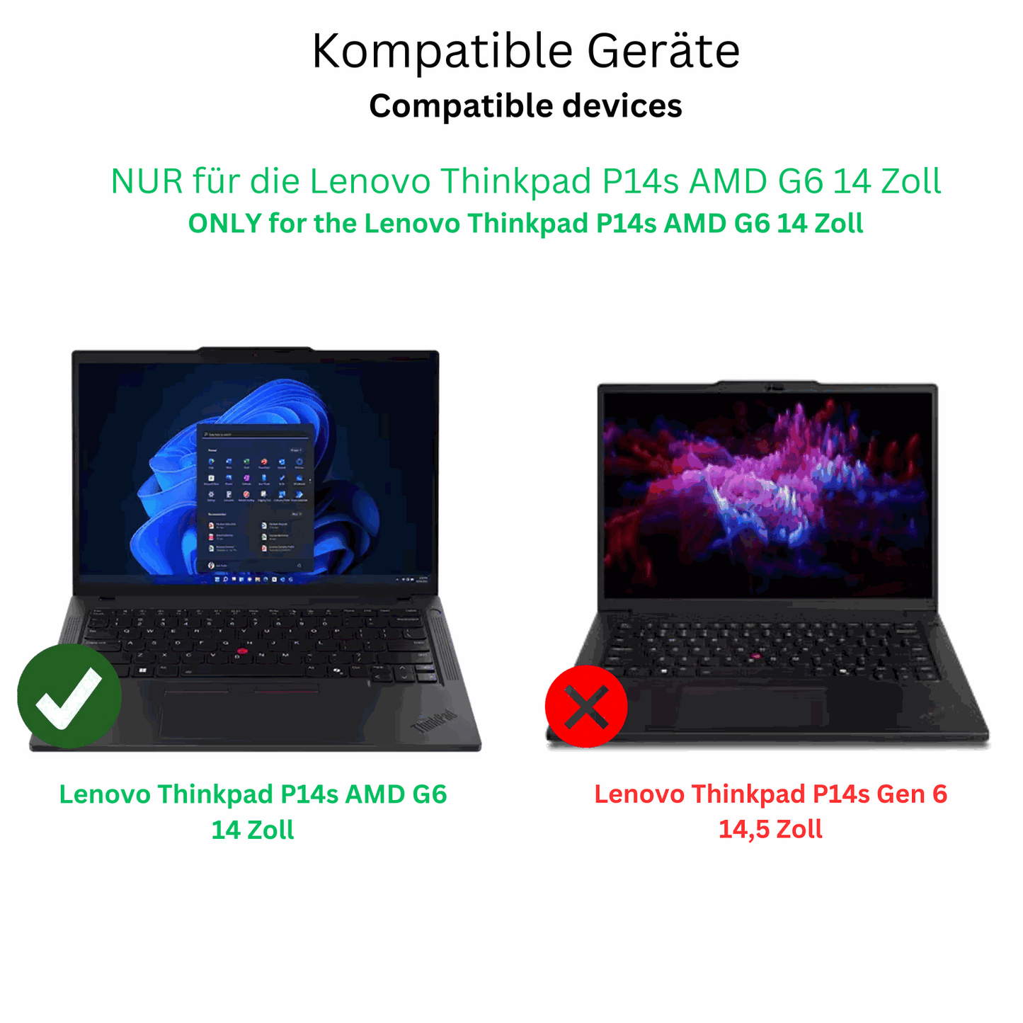 Blickschutzfolie für Lenovo ThinkPad P14s Gen 6 14 Zoll matt Schutzfolie Privacy