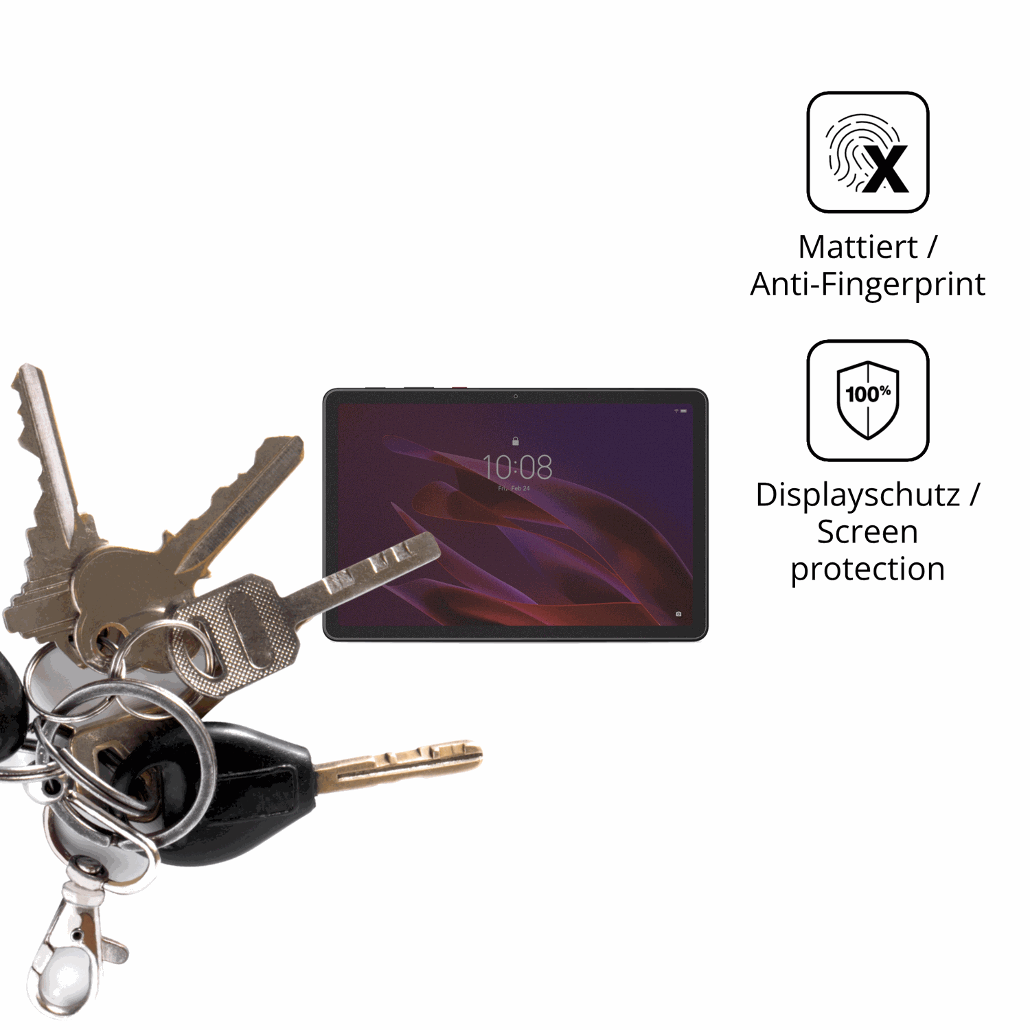 dipos Displayschutz für Lenovo ThinkTab X11 Gen 1, mattierte Oberfläche, Blickschutzfilter und perfekter Passform