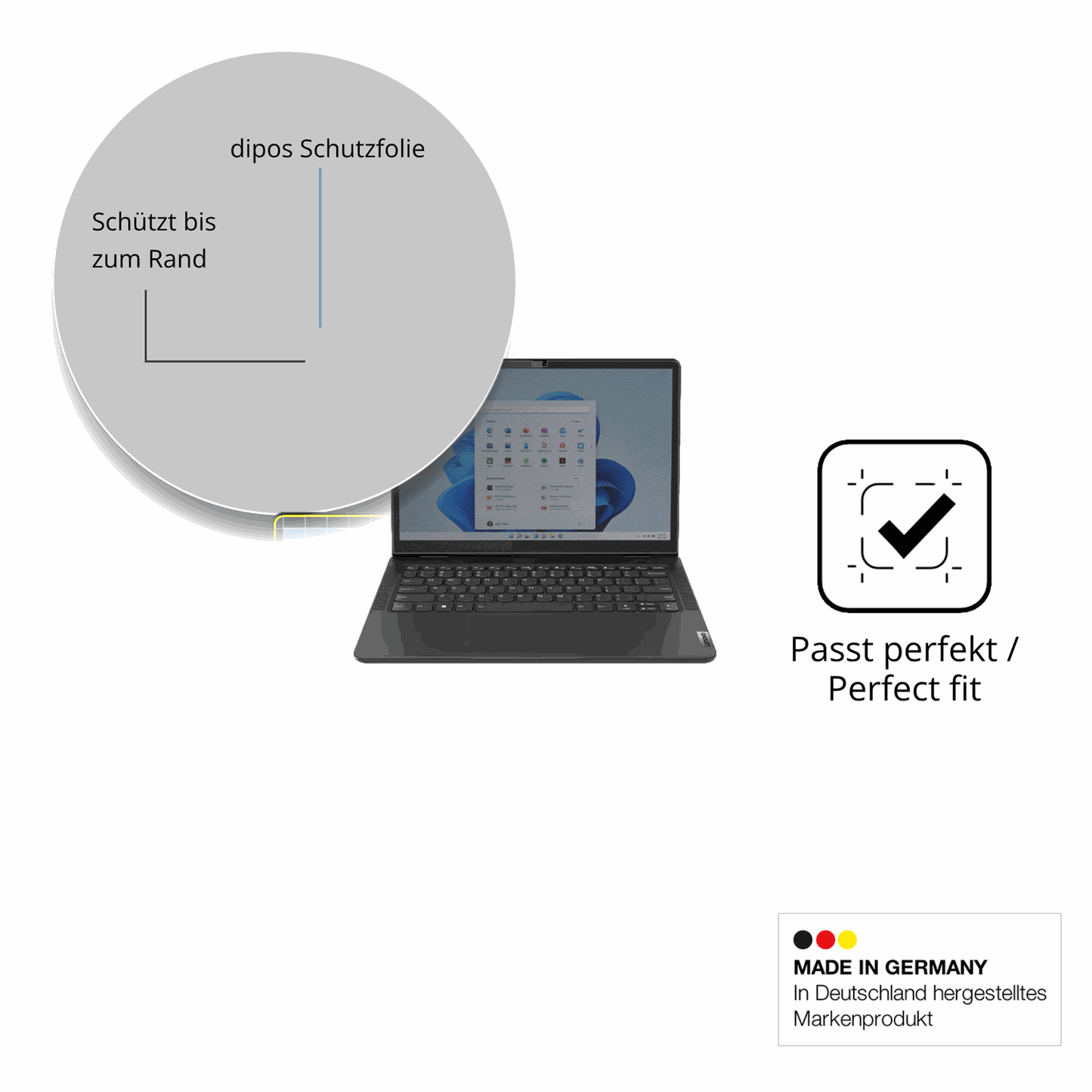 Schutz gegen Kratzer auf dem lenovo13w yoga gen 2 Glas durch Schlüssel oder Ähnliches