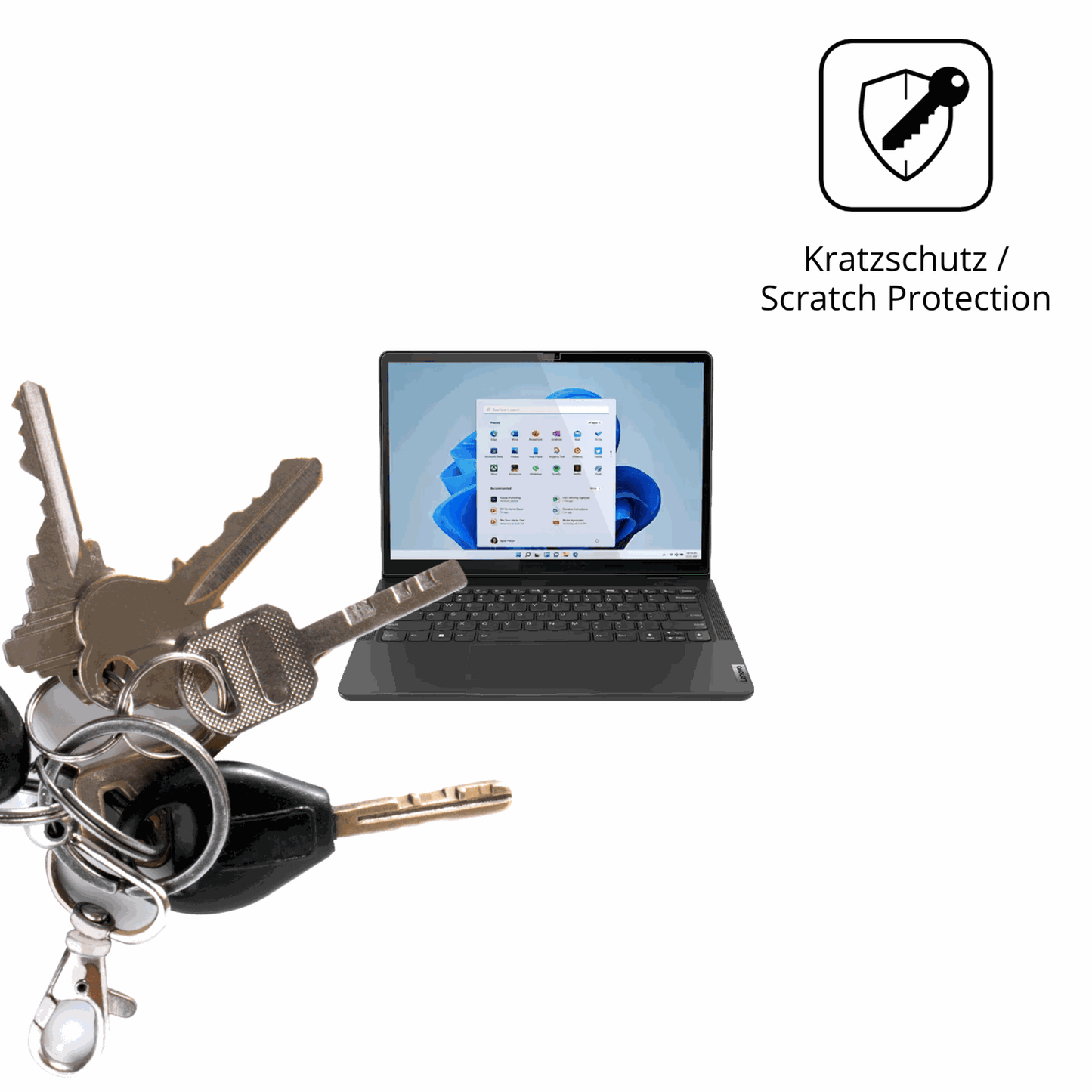 Schutz gegen Kratzer auf dem lenovo13w yoga gen 2 Glas durch Schlüssel oder Ähnliches