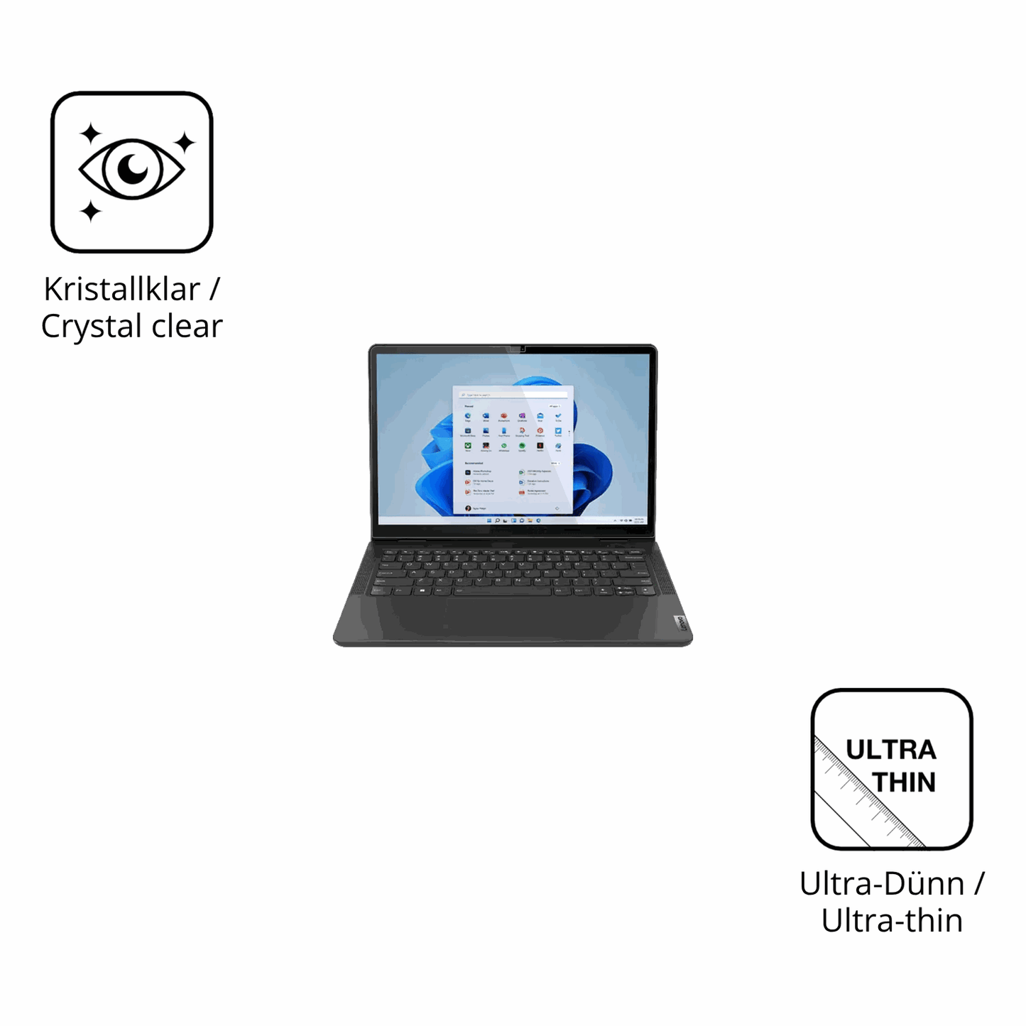 Dünne und klare Folie passend zugeschnitten für lenovo13w yoga gen 2