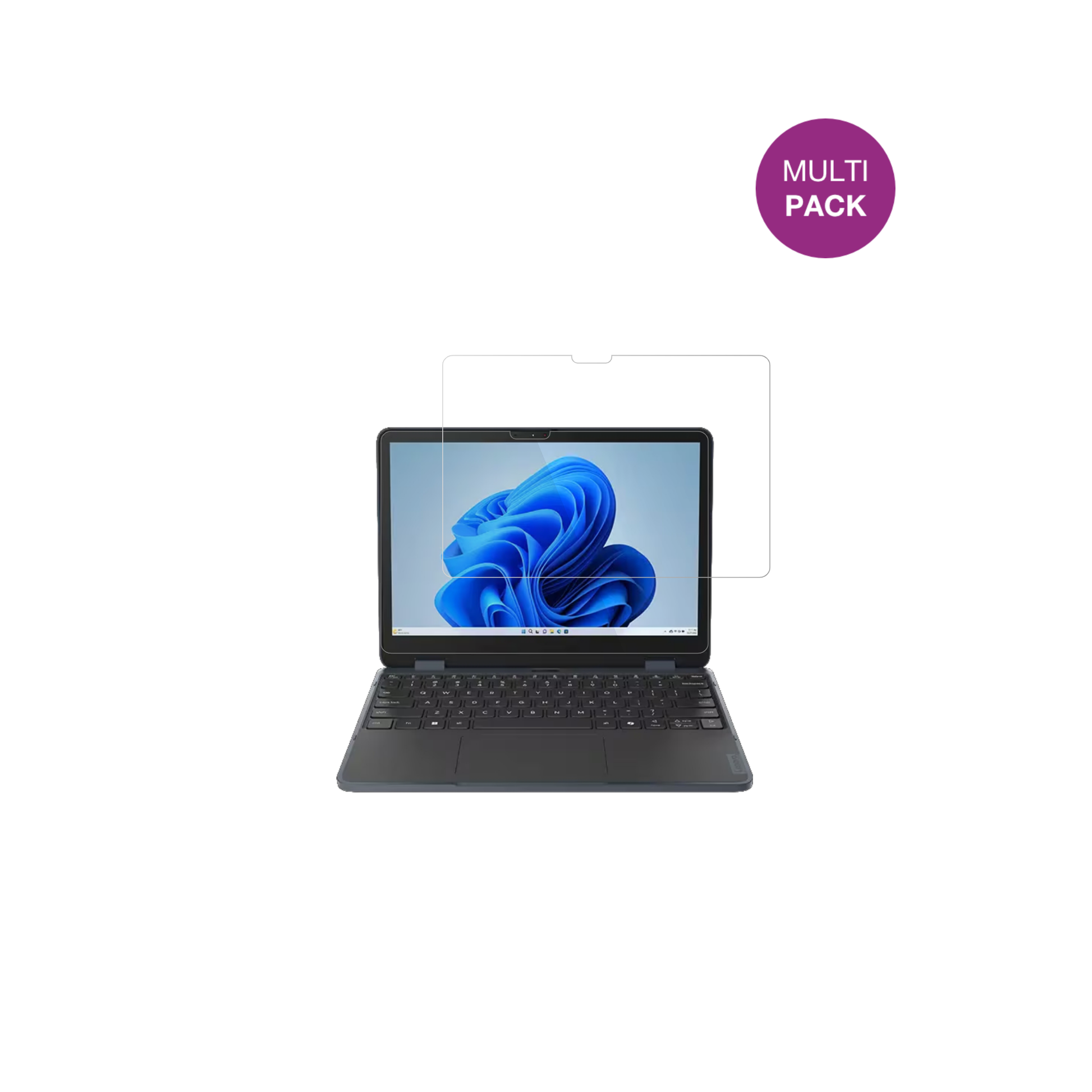 Lenovo500w 2-in-1 Gen 5 mit aufgebrachter dipos Displayschutzfolie, glasklare Darstellung ohne Einschränkungen