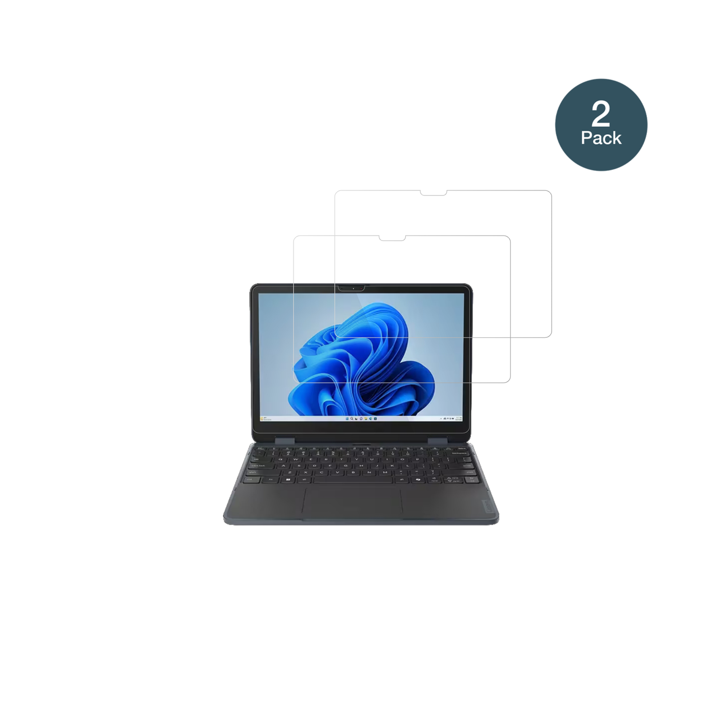 Lenovo500w 2-in-1 Gen 5 mit aufgebrachter dipos Flex Schutzfolie, glasklare Darstellung ohne Einschränkungen