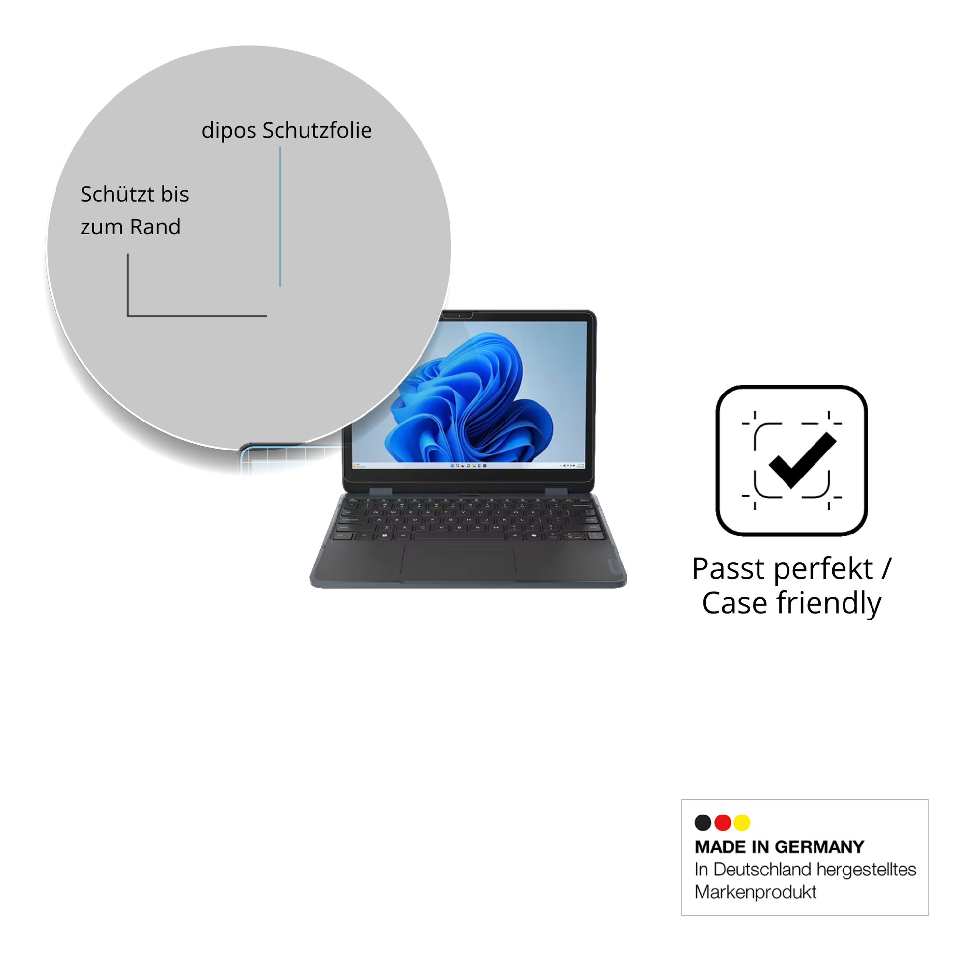 Besonders flexibler Displayschutz mit Anti-Shock-Schicht im Materialmix
