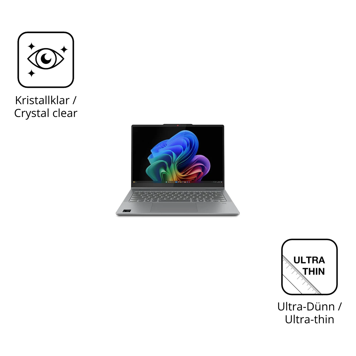 Dünne und klare Folie passend zugeschnitten für Lenovo IdeaPad 5 2-in-1 14 Zoll